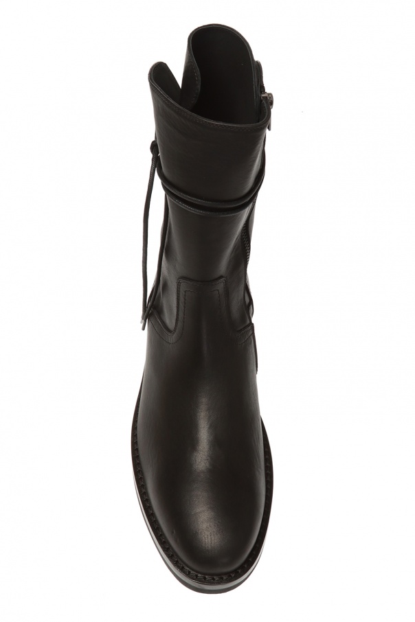 ann demeulemeester buckled leather ankle boots